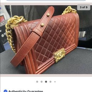 Chanel bag 💼 boy burgundy color with lchanel #leather#CHANEL #authentic